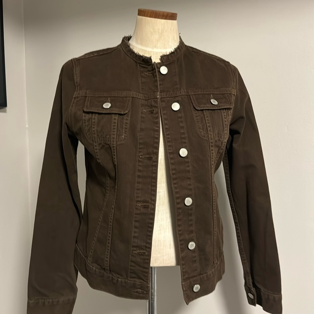 J Brand Christopher Kane brown denim jacket